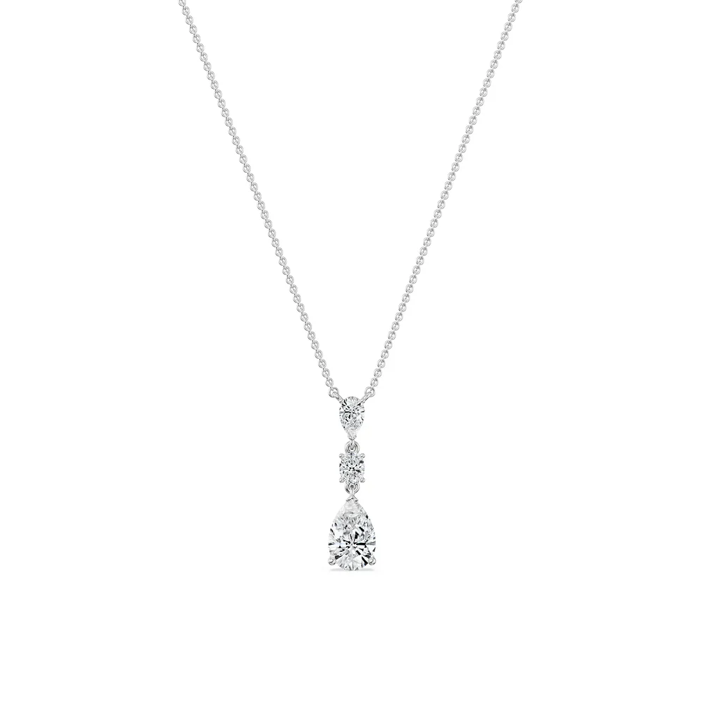 NCK101.2 Pear Teardrop Lab Grown Diamond Necklace - Image 1