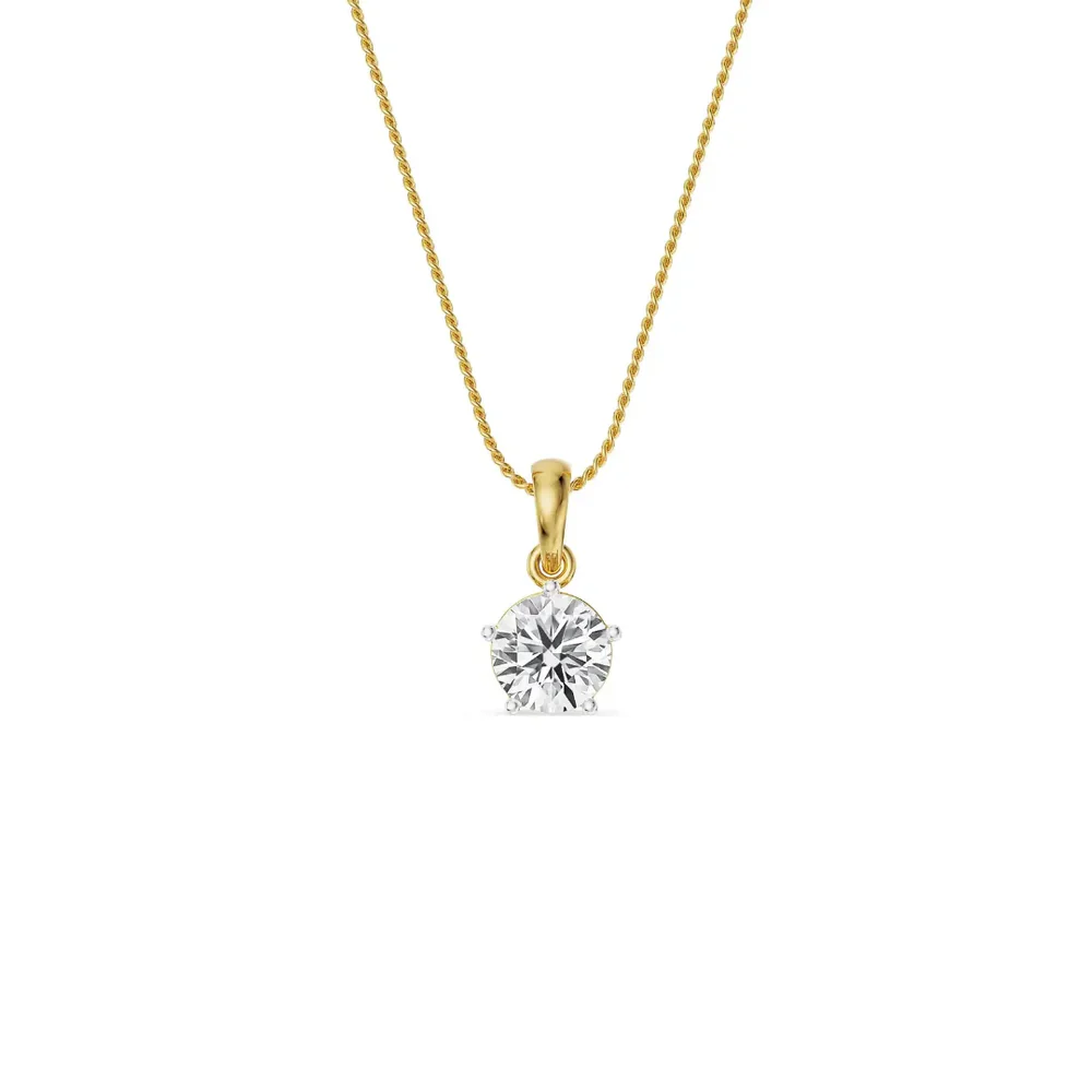 P722 1 CT Round Diamond Pendant - Image 1